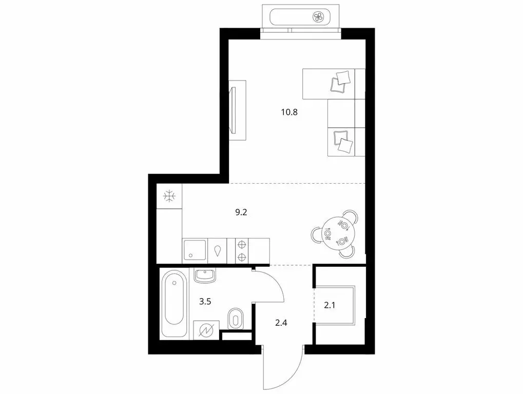 Квартира-студия: Зеленоград, 22-й микрорайон, ЖК Зелёный Парк, 5.2 (28 ... - Фото 1
