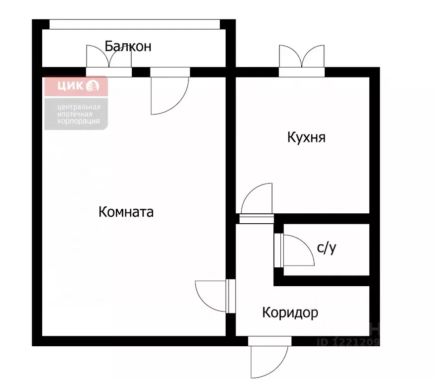 1-к кв. Рязанская область, Рязань ул. Керамзавода, 32 (30.3 м) - Фото 1