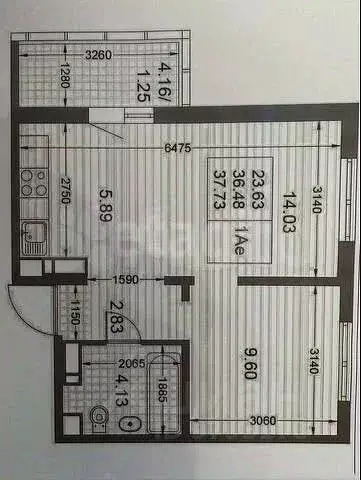 1-к кв. Татарстан, Казань ул. Рашида Нежметдинова, 11к4 (36.2 м) - Фото 1