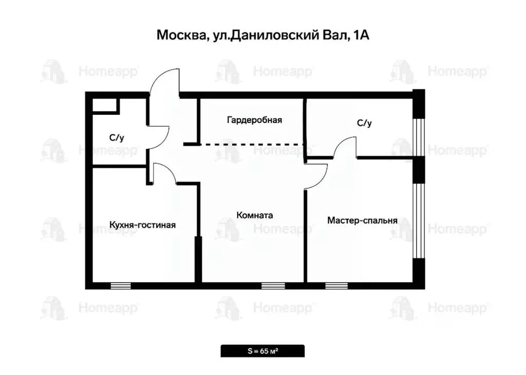 3-к кв. Москва ул. Даниловский Вал, 1А (65.0 м) - Фото 2