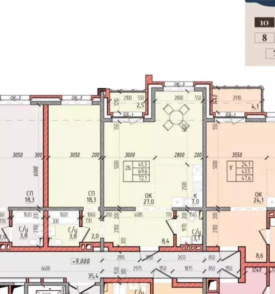 2-комнатная квартира: Иркутск, улица Шмидта, 2 (69.1 м) - Фото 1
