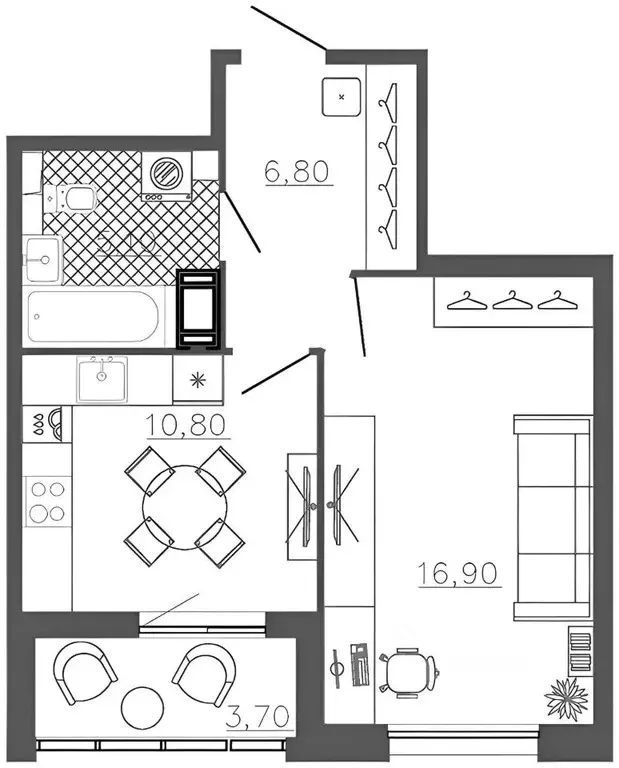 1-к кв. Санкт-Петербург Малая Митрофаньевская ул., 8к1 (42.0 м) - Фото 1
