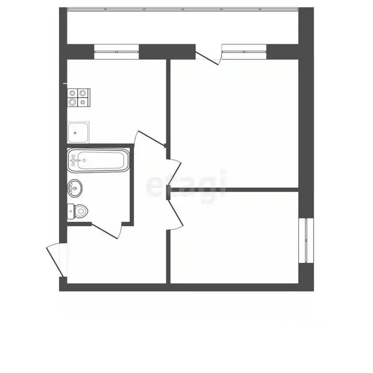 2-к кв. Ярославская область, Рыбинск наб. Космонавтов, 45 (42.0 м) - Фото 1