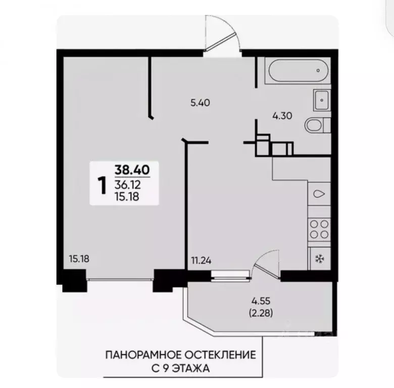 1-к кв. Краснодарский край, Краснодар Достояние мкр,  (38.5 м) - Фото 0