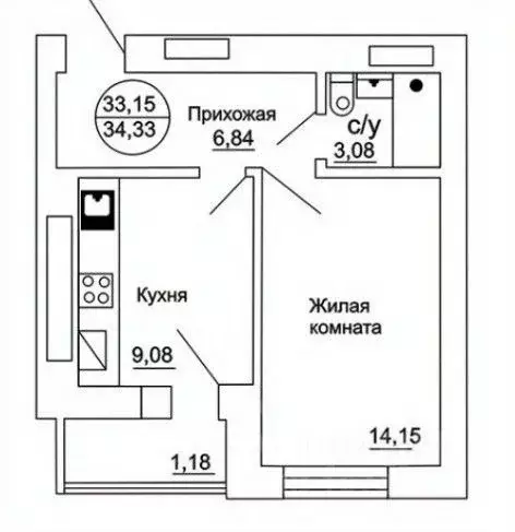 1-к кв. Калининградская область, Калининград ул. Ульяны Громовой, 102 ... - Фото 1