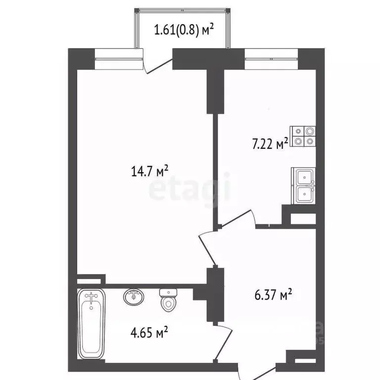 1-к кв. Ростовская область, Ростов-на-Дону ул. Мечникова, 37 (35.0 м) - Фото 2