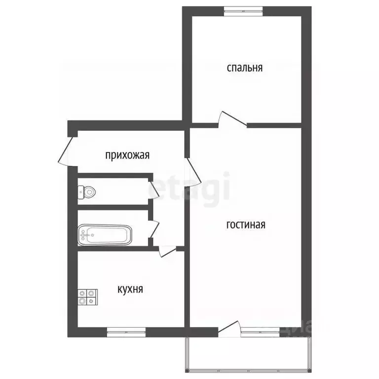 2-к кв. Челябинская область, Троицк Советская ул., 2 (45.8 м) - Фото 2