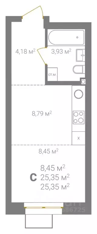 Студия Нижегородская область, Нижний Новгород Ветеринарная ул. (25.35 ... - Фото 2
