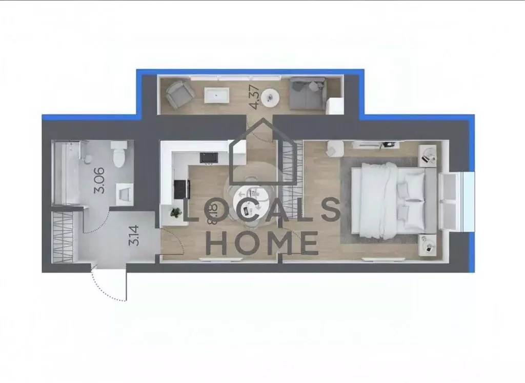 1-к кв. Рязанская область, Рязанский муниципальный округ, с. Дядьково ... - Фото 1