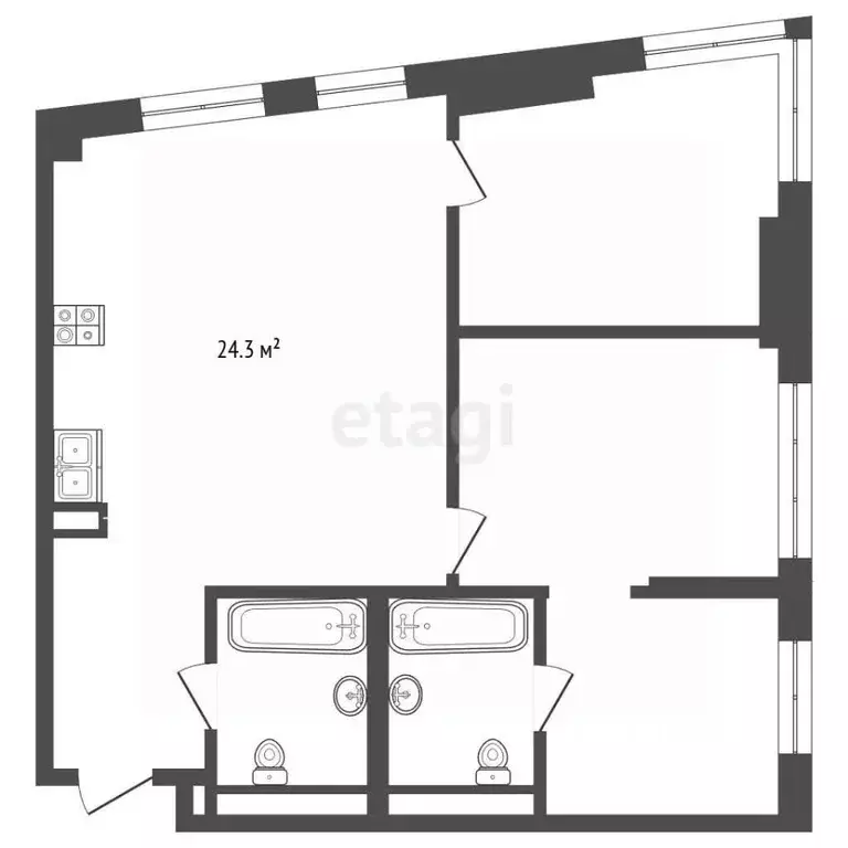 3-к кв. Москва проезд Стройкомбината, 1 (62.3 м) - Фото 2