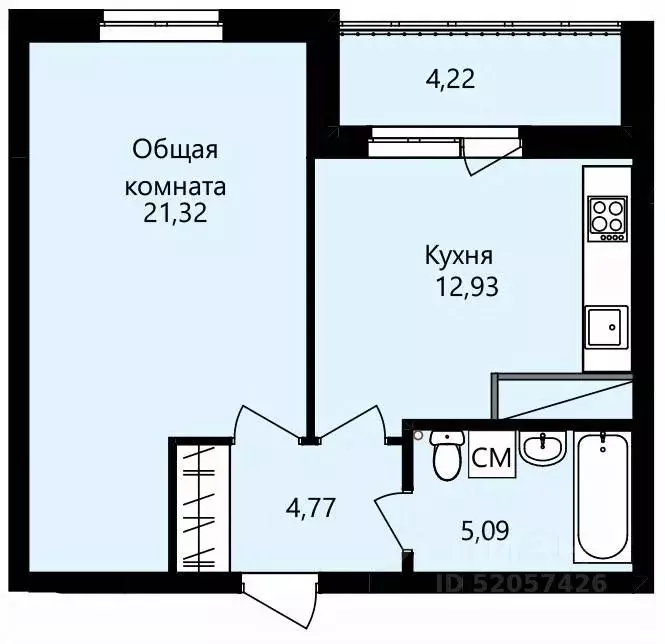 1-к кв. Мордовия, Саранск Юбилейный жилрайон, 4-й мкр,  (46.22 м) - Фото 0