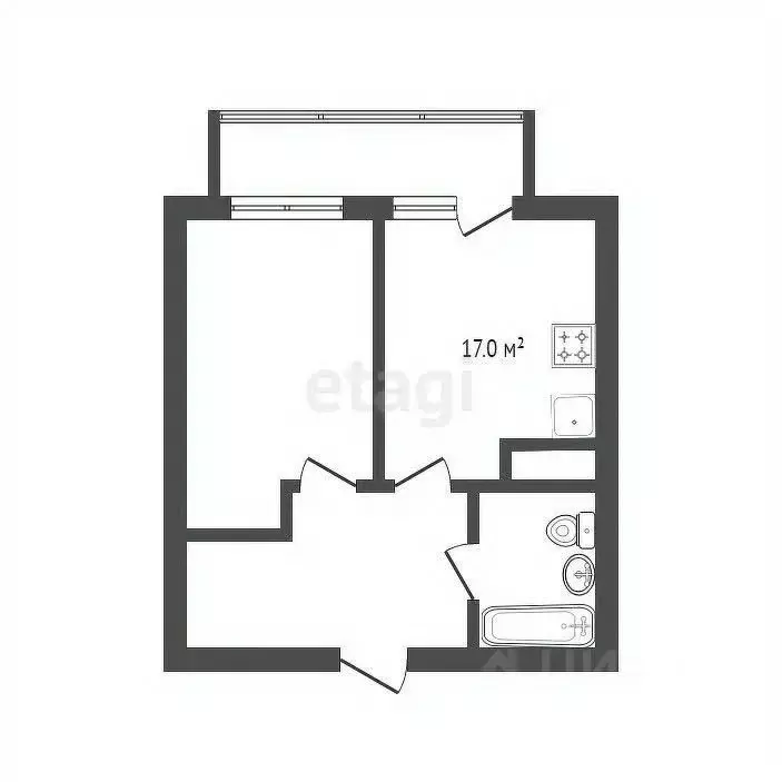 1-к кв. Тюменская область, Тюмень ул. Раушана Абдуллина, 2 (33.9 м) - Фото 2