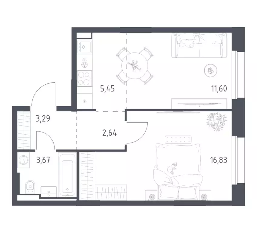 1-комнатная квартира: посёлок городского типа Заречье, ЖК Заречье ... - Фото 1