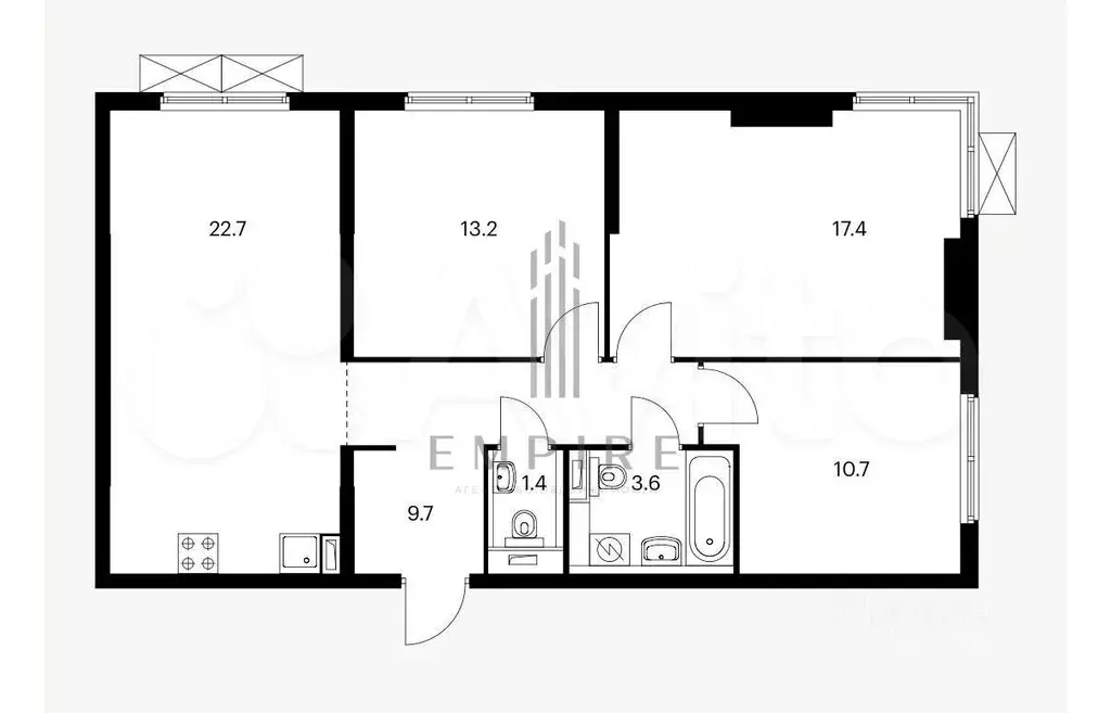 4-к. квартира, 80 м, 24/25 эт. - Фото 0