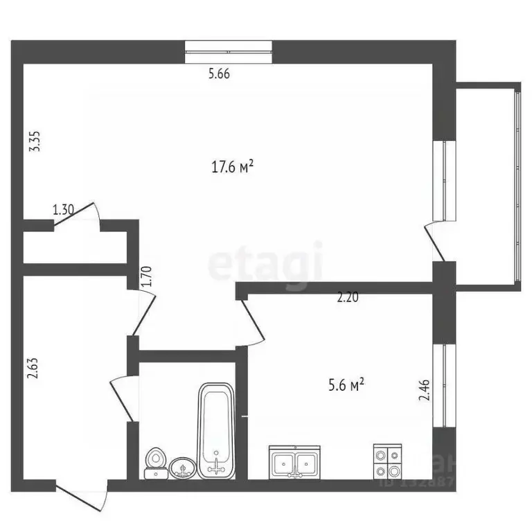 1-к кв. Орловская область, Орел Детский пер., 1 (30.1 м) - Фото 1