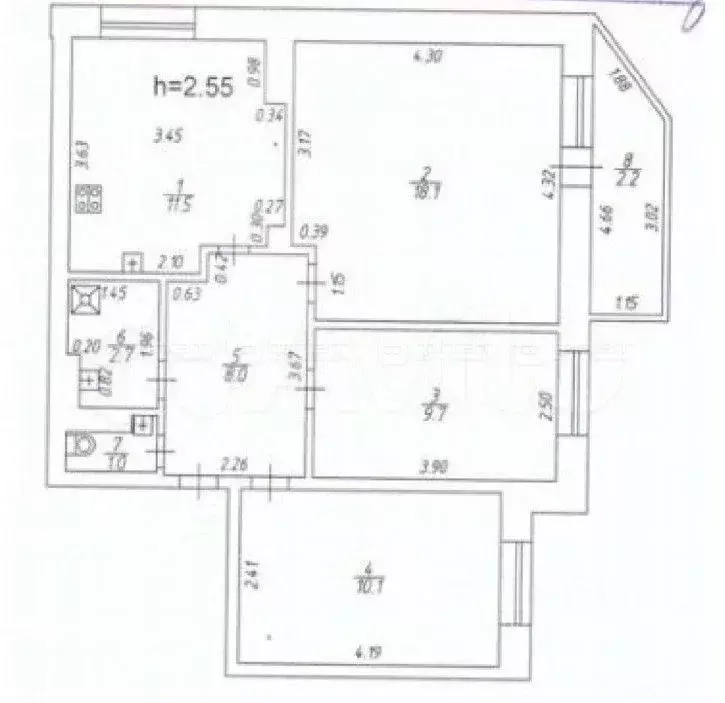 3-к кв. Татарстан, Казань ул. Юлиуса Фучика, 8А (63.0 м) - Фото 1