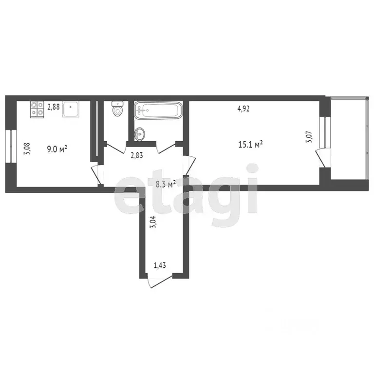 1-к кв. Коми, Сыктывкар Тентюковская ул., 119 (36.6 м) - Фото 0