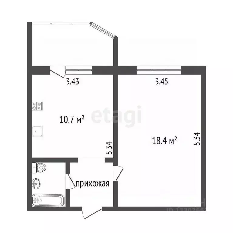 1-к кв. Ханты-Мансийский АО, Сургут Университетская ул., 23/2 (36.8 м) - Фото 1