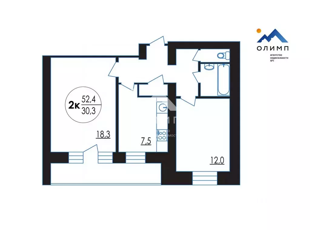 2-к кв. Вологодская область, Вологда ул. Ловенецкого (52.4 м) - Фото 2
