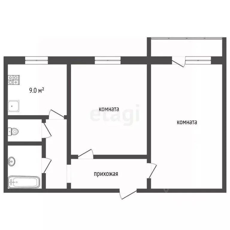 2-к кв. Московская область, Воскресенск Лопатинский мкр, ул. Светлая, ... - Фото 2