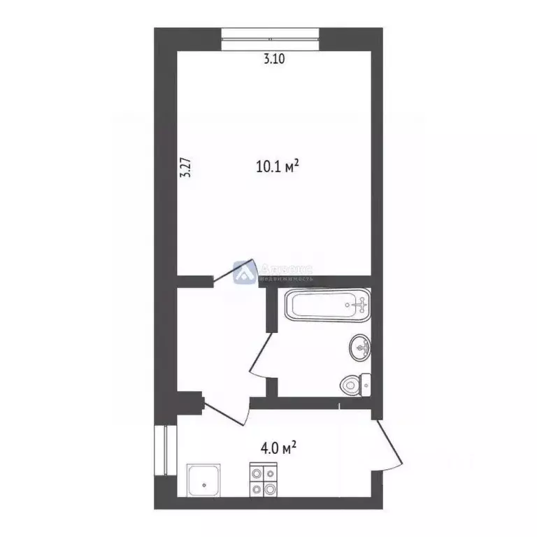 1-к кв. Тюменская область, Тюмень ул. 30 лет Победы, 73 (15.4 м) - Фото 2