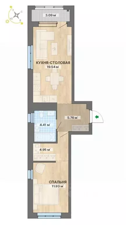 1-к кв. Свердловская область, Екатеринбург Уралмаш жилрайон, Северное ... - Фото 1