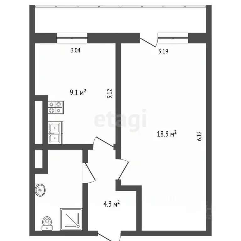1-к кв. Калужская область, Калуга бул. Солнечный, 10 (36.4 м) - Фото 2