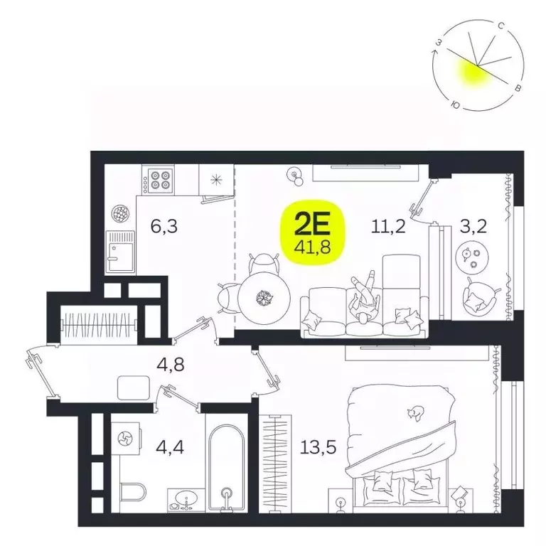 2-к кв. Свердловская область, Екатеринбург Южная Ботаника жилрайон, ... - Фото 1