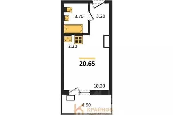 Студия Воронежская область, Новоусманский район, пос. Отрадное ул. ... - Фото 0