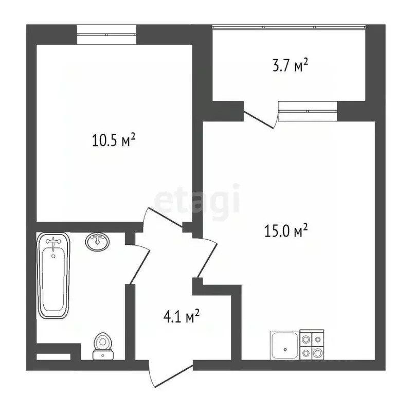 1-к кв. Тюменская область, Тюмень ул. Павла Никольского, 6 (38.8 м) - Фото 1