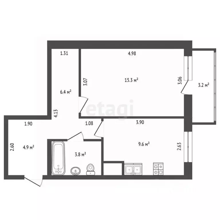 1-к кв. Санкт-Петербург просп. Юрия Гагарина, 14к6 (40.0 м) - Фото 2