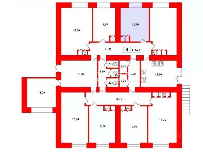 Комната Санкт-Петербург ул. Подвойского, 50к1 (12.1 м) - Фото 2