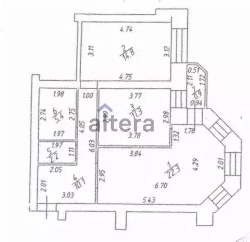 2-к кв. Татарстан, Казань ул. Баки Урманче, 10 (67.0 м) - Фото 2