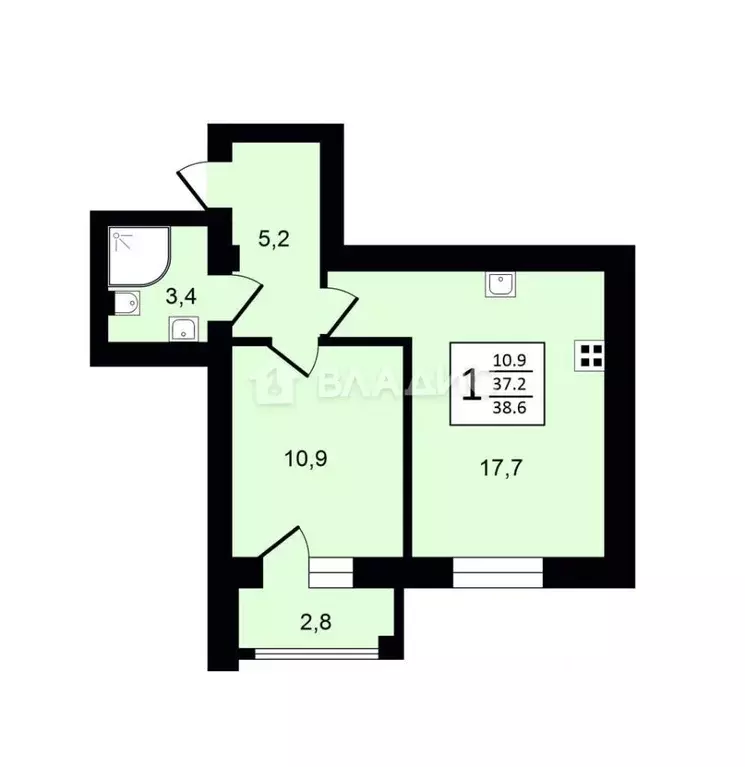 1-к кв. Владимирская область, Суздаль Советская ул., 61 (38.6 м) - Фото 1