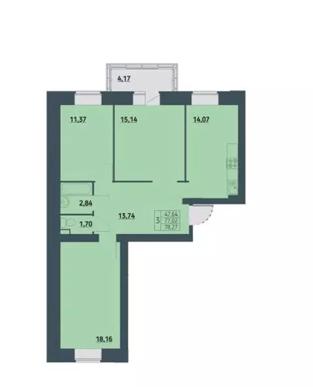 Продаётся 3-к квартира, 78.27 м - Фото 0