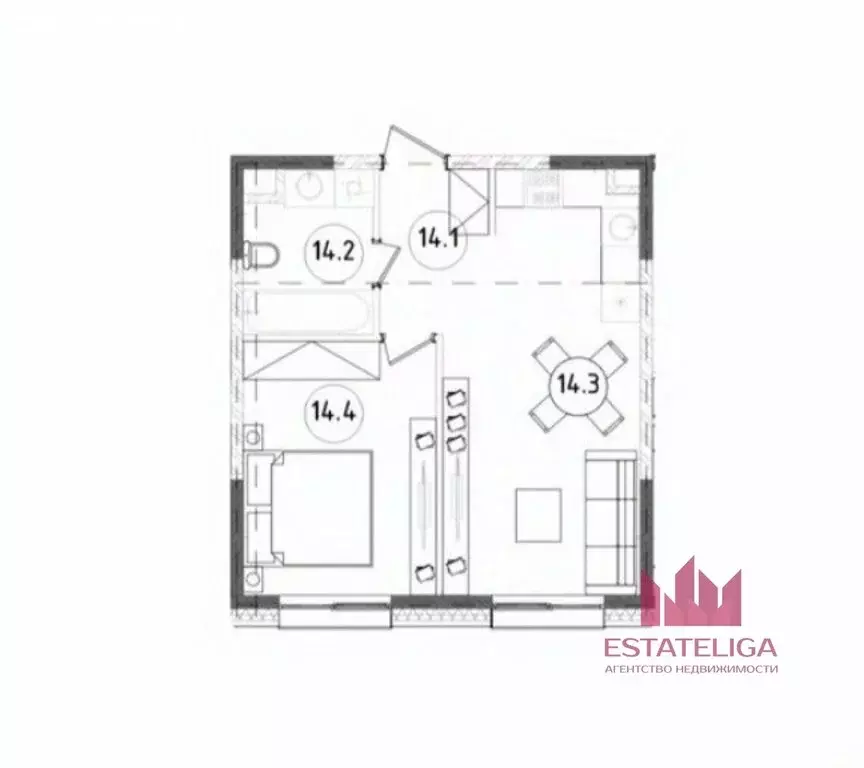 1-комнатная квартира: Москва, ЖК Зорге 9, 9Ак7 (37.2 м) - Фото 1