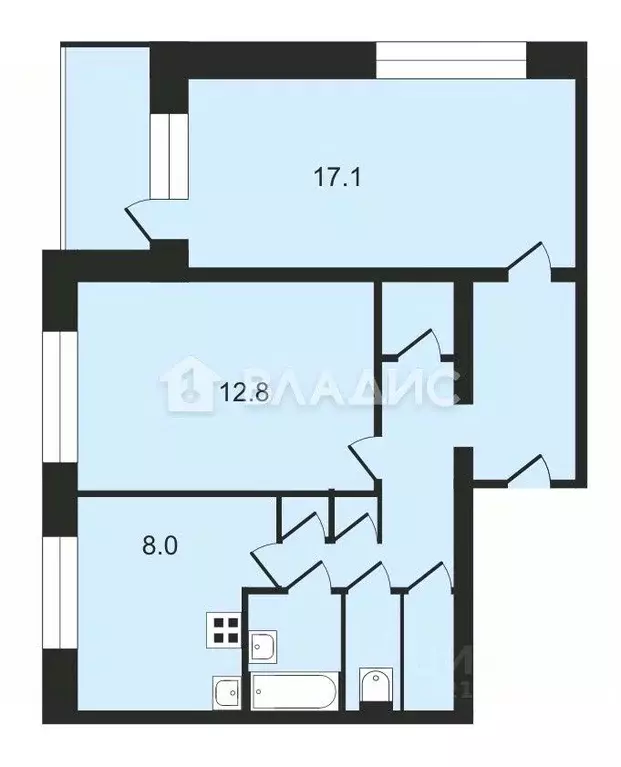 2-к кв. Санкт-Петербург Искровский просп., 15К2 (55.1 м) - Фото 2