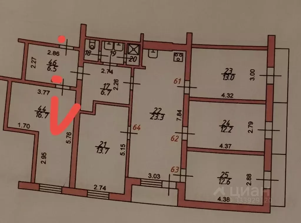 Комната Орловская область, Орел Московское ш., 160к1 (27.0 м) - Фото 1