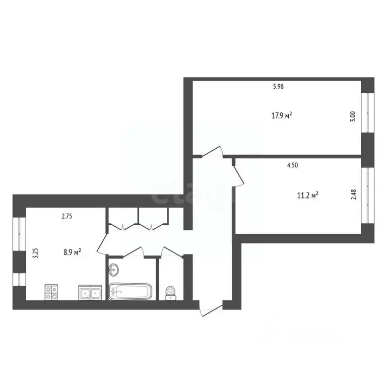 2-к кв. Ярославская область, Рыбинск Крестовая ул., 45 (52.0 м) - Фото 1