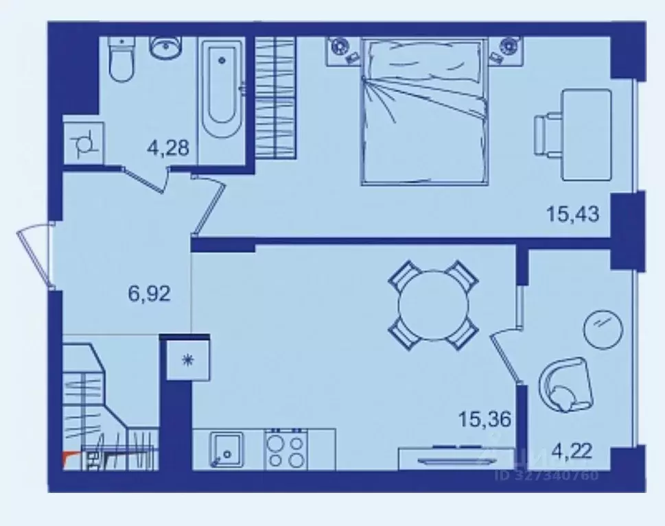 1-к кв. Брянская область, Брянск ул. Имени И.Н. Лысенко, 12 (45.8 м) - Фото 1