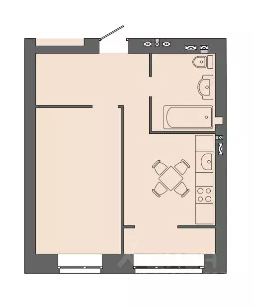 1-к кв. Волгоградская область, Волгоград ул. Дегтярева, 19 (40.39 м) - Фото 0
