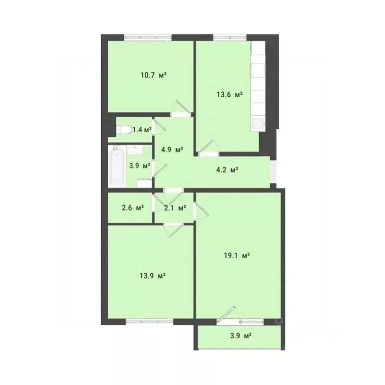 3-к кв. Омская область, Омск Заозерный мкр, ул. Сергея Тюленина, 4 ... - Фото 1