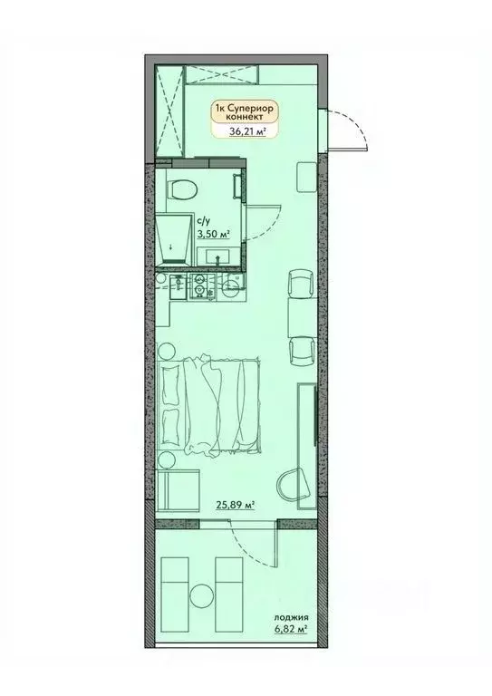 Студия Крым, Евпатория ул. Симферопольская, 1Ж (29.17 м) - Фото 0