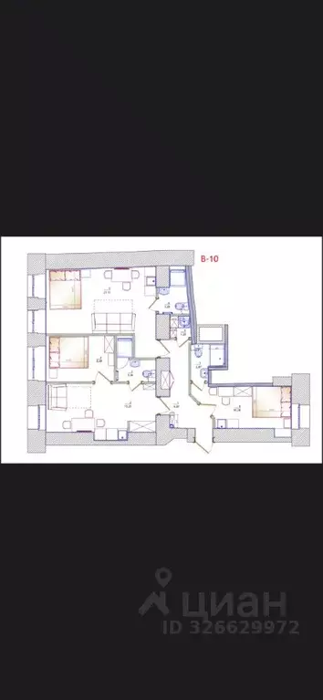 3-к кв. Санкт-Петербург Манежный пер., 15-17 (76.0 м) - Фото 2