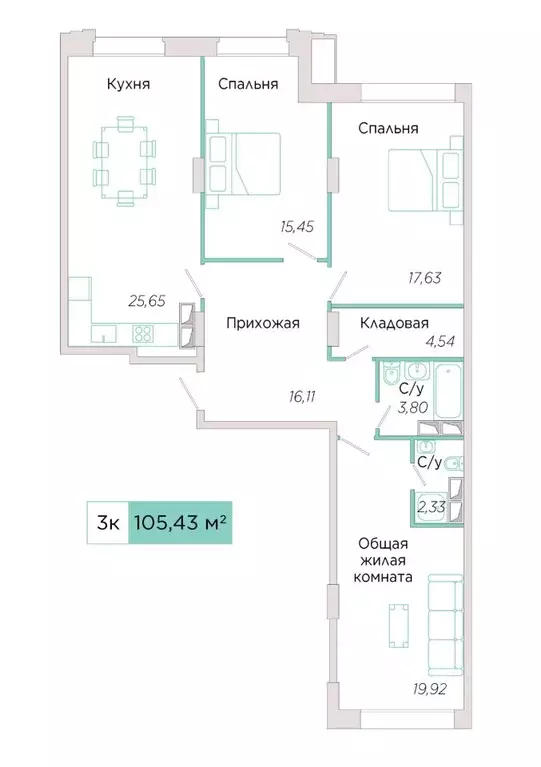 3-к кв. Самарская область, Тольятти Спортивная ул., 21 (105.46 м) - Фото 0