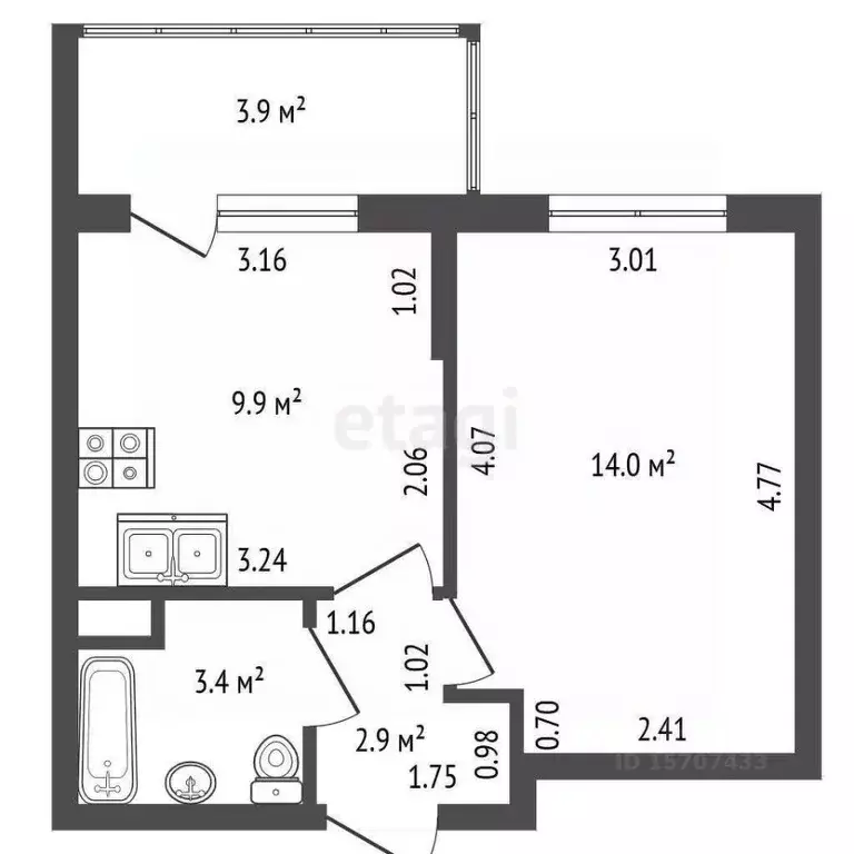 1-к кв. Санкт-Петербург Пулковское ш., 95к3 (30.2 м) - Фото 1