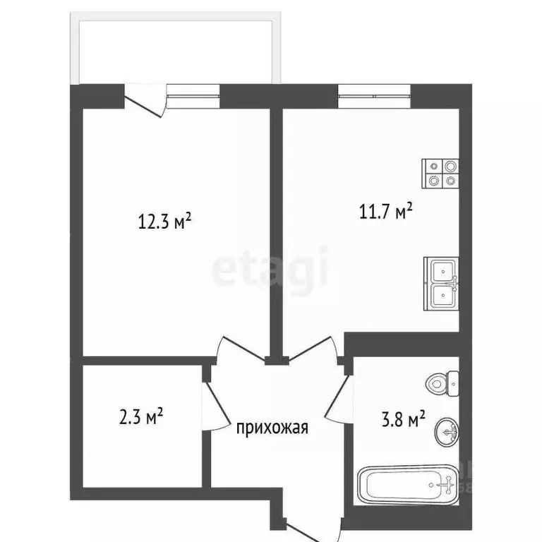 1-к кв. Хабаровский край, Хабаровск Ленинградская ул., 25А (32.0 м) - Фото 2