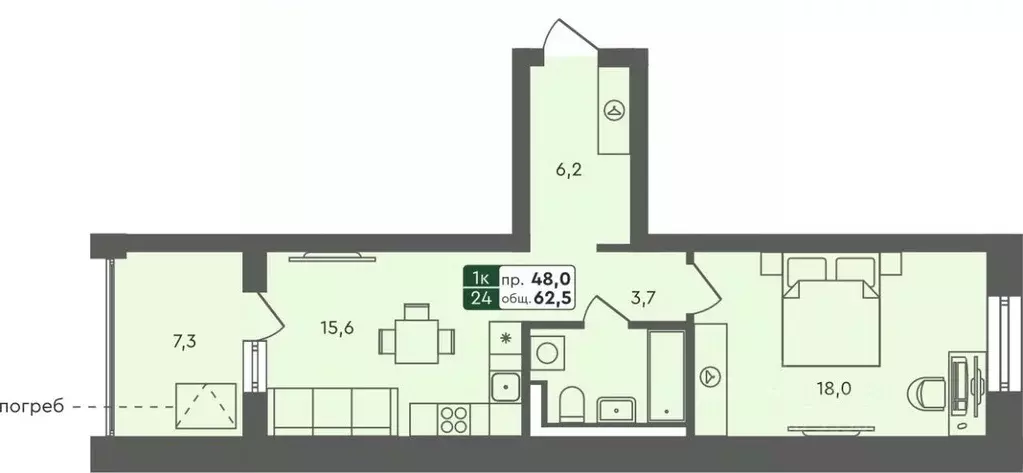 1-к кв. Тюменская область, Тюменский муниципальный округ, с. Ембаево ... - Фото 1