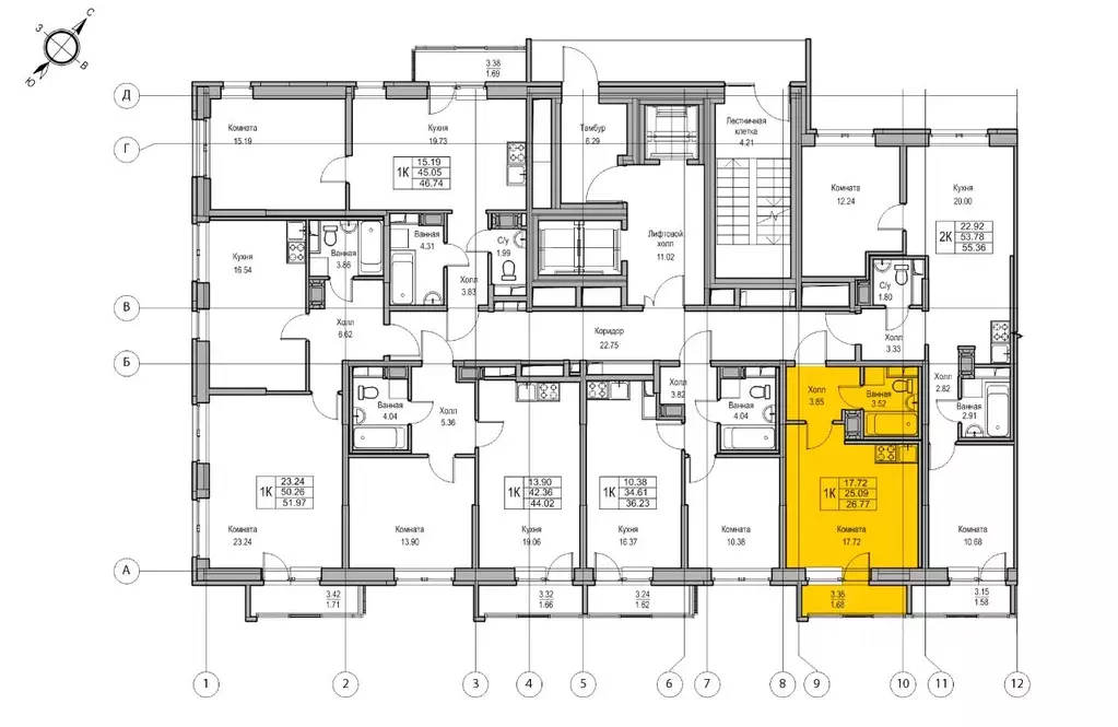 Студия Санкт-Петербург ул. Ивинская, 5к2 (25.09 м) - Фото 0