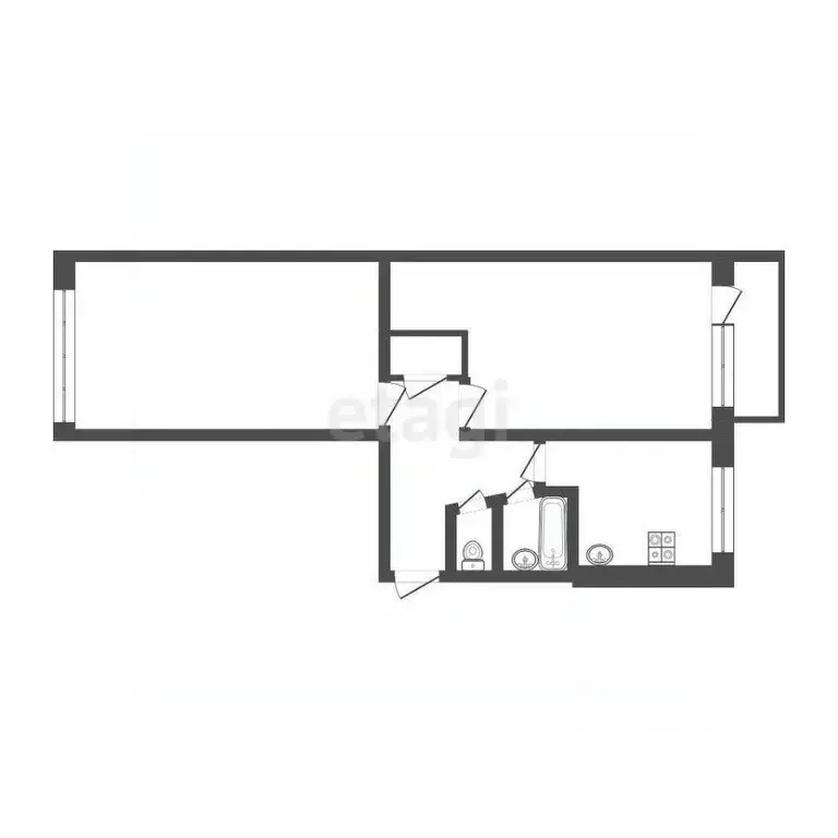 2-к кв. Иркутская область, Иркутск Байкальская ул., 312 (46.0 м) - Фото 1